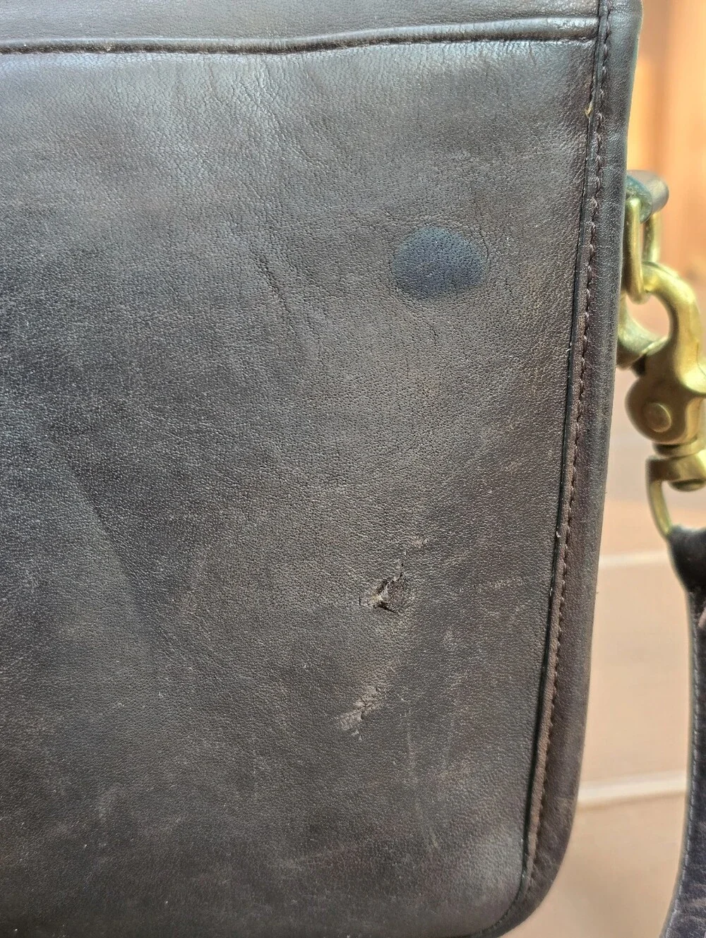 VINTAGE COACH Penny Pocket Purse Dark Mahogany Crossbody